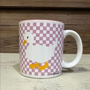 Vtg Checkered Duck Mug